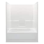 Aquatic Everyday Smooth Tile 60 in. x 36 in. x 76 in. 1-Piece Bath and ...