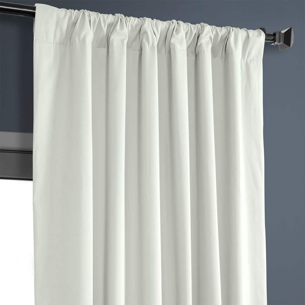 Warm Off-White Cotton Blackout Curtain Panel, 50" x 84"