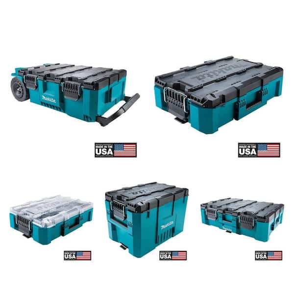 MAKTRAK Rolling Tool Chest, Medium Tool Box, Deep Medium Organizer, X-Large Extension Tool Box and Large Tool Box Combo