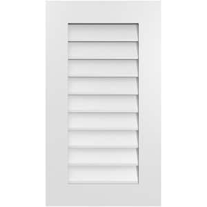 18 in. x 32 in. Vertical Surface Mount PVC Gable Vent: Decorative with Standard Frame