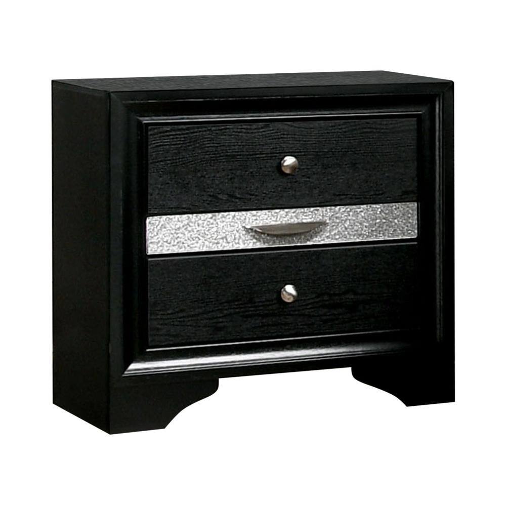 Furniture of America Ekon 2-Drawer Black 26 in. W X 16 5/8 in. D X 26 in. H  Nightstand IDF-7552BK-N - The Home Depot