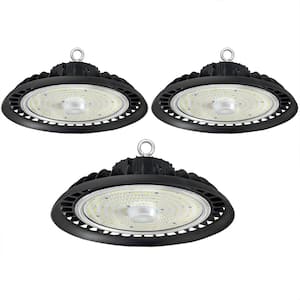 11 in. 450-Watt Equivalent Integrated LED Dimmable Black UFOHigh Bay Light, 5000K for Workshop, ETL Listed 3 Pack