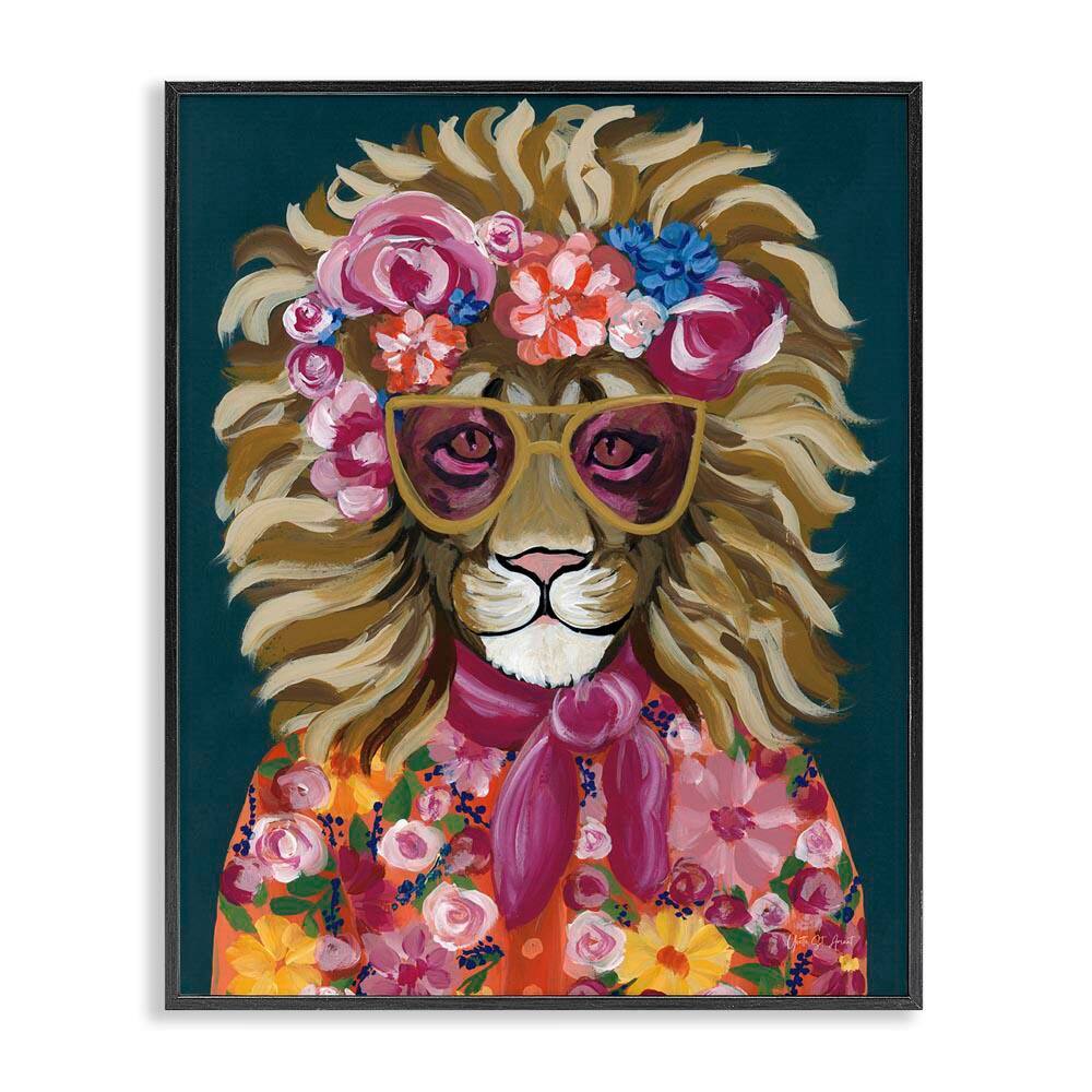 Miami Living Lion by Yvette St. Amant Black Framed Animal Giclee Art Print 20 in. x 16 in. price history on PriceWatchPro