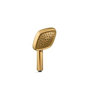 Fordra 3-Spray Patterns with 1.75 GPM 5.375 in. Wall Mount Handheld Shower Head in Vibrant Brushed Moderne Brass