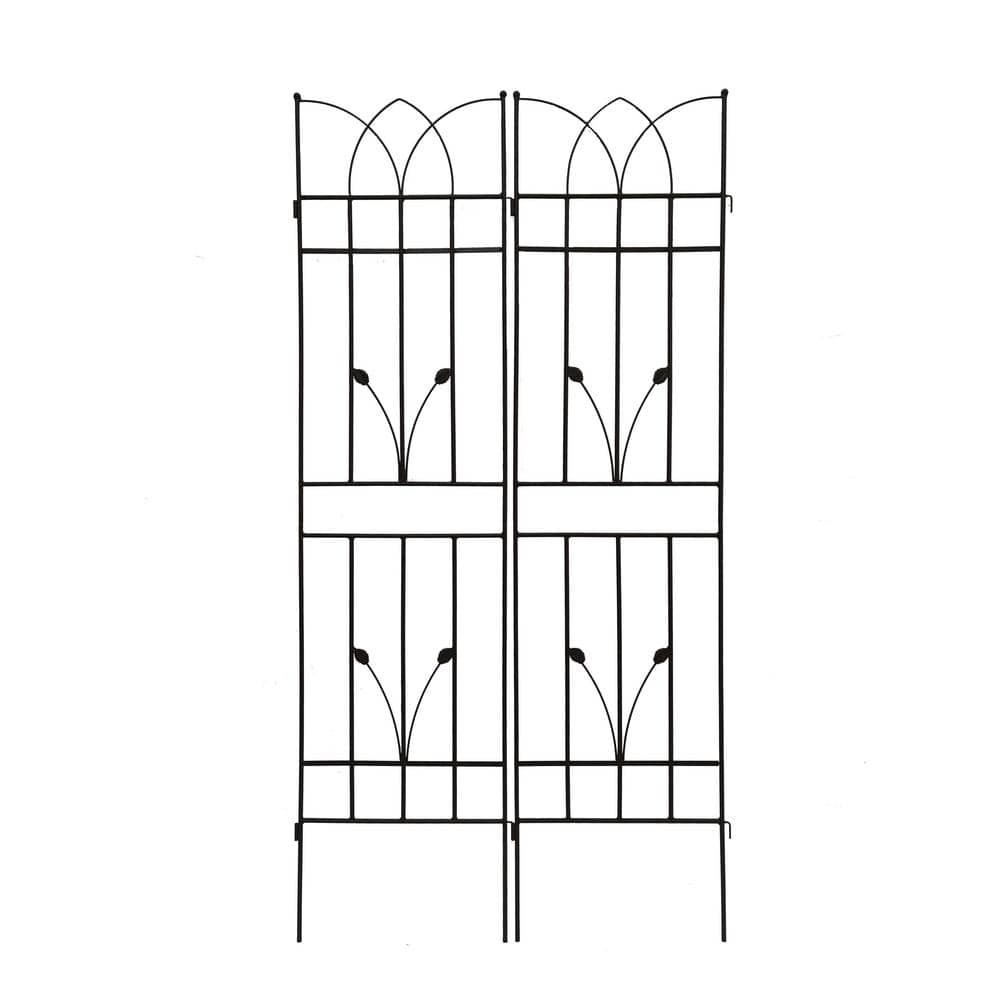 71 in. Black Metal Garden Trellis Rustproof Trellis Outdoor Flower Support (2-Pack) price history on PriceWatchPro
