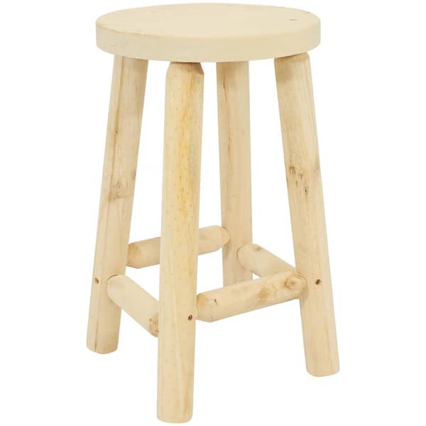 Sunnydaze 24 in. Fir Wood Bar Stool-Unfinished