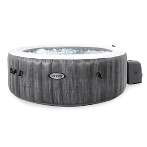 PureSpa Plus 77 in. x 28 in. 4-Person Greywood Inflatable Hot Tub Bubble Jet Spa