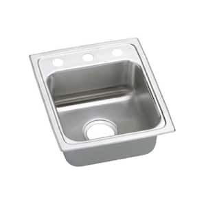 Lustertone Drop-In Stainless Steel 15 in. 3-Hole Single Bowl ADA Compliant Kitchen Sink with 5.5 in. Bowl