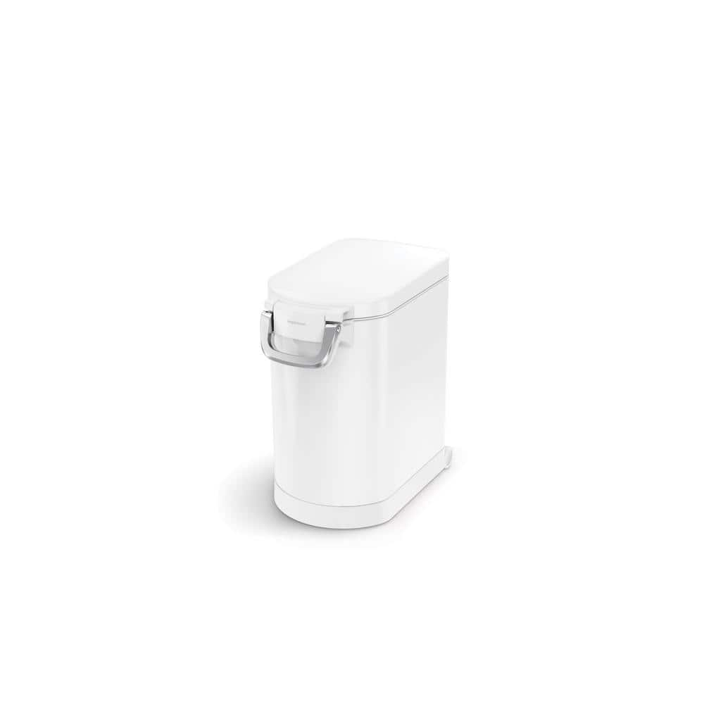 simplehuman-medium-pet-food-storage-can-with-scoop-in-white-steel