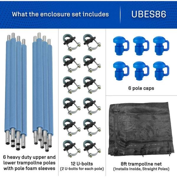 6pcs Trampoline Rod Covers – Black Plastic Pole Caps, Universal Fit For Enclosure Poles, Replacement Parts