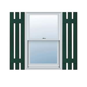 12 in. W x 36 in. H TailorMade Three Board Spaced (2 Batten), Board-n-Batten Shutters - Midnight Green