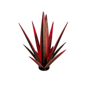 Large Green-L Solar Light Rustic Agave Sculpture-Hand Painted
