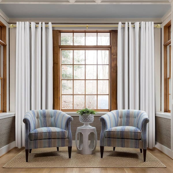 48 in. - 86 in. Adjustable Decorative Single Curtain Rod-3/4 in. Dia Rod in Gold with Finial