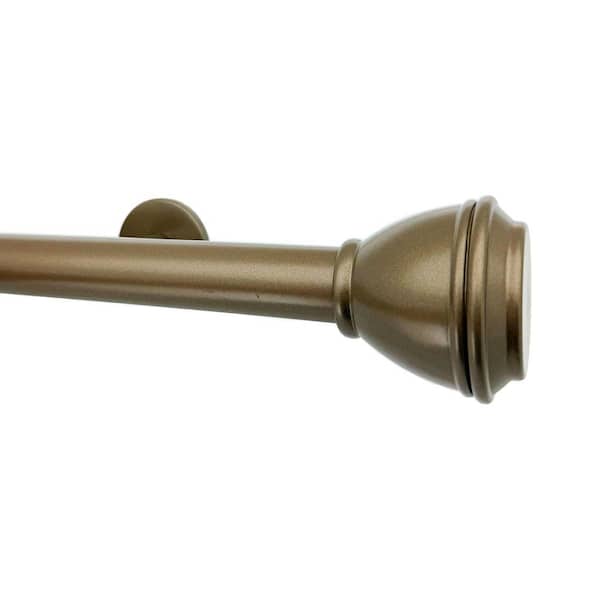 Tekno Pro 48 in. Non Adjustable 1.125 in. Diameter Decorative Traverse Curtain Rod with Blaze Finial in Champagne