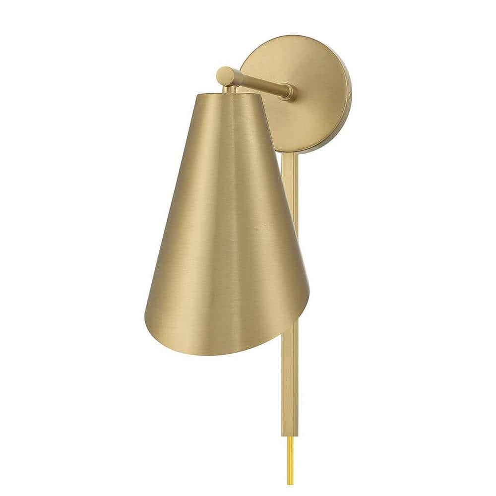 Natural Brass Dimmable Metal Shade Wall Sconce