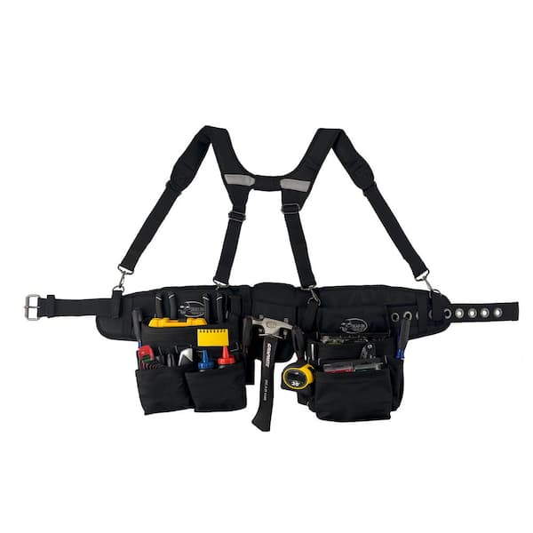 DEAD ON Light & Adjustable Multi-Pocket Tool Belt w/ Suspender for Back Support