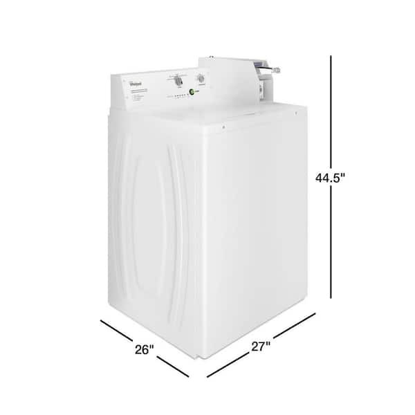 Whirlpool 3 3 Cu Ft White Commercial Top Load Washing Machine Coin Operated Cae2745fq The Home Depot