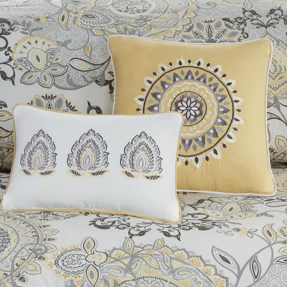 Isla Queen Blue Cotton Reversible 8-Piece Bedspread Set