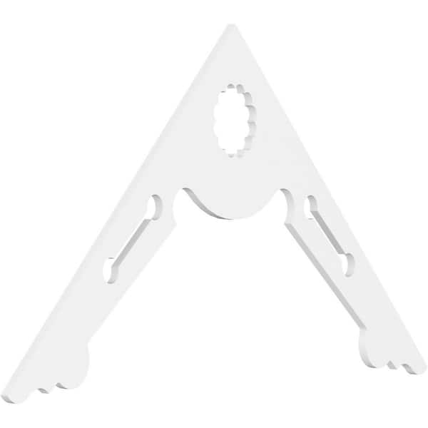 Ekena Millwork Pitch Cena 1 in. x 60 in. x 37.5 in. (14/12) Architectural Grade PVC Gable Pediment Moulding