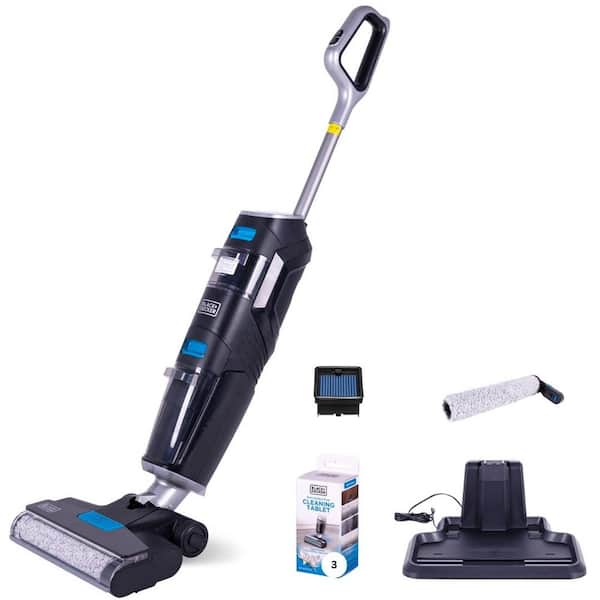BLACK+DECKER Vacuum Plus Wash Duo Bagless Cordless General Dirt Filter Stick Vacuum for Multi-Surfaces in Black