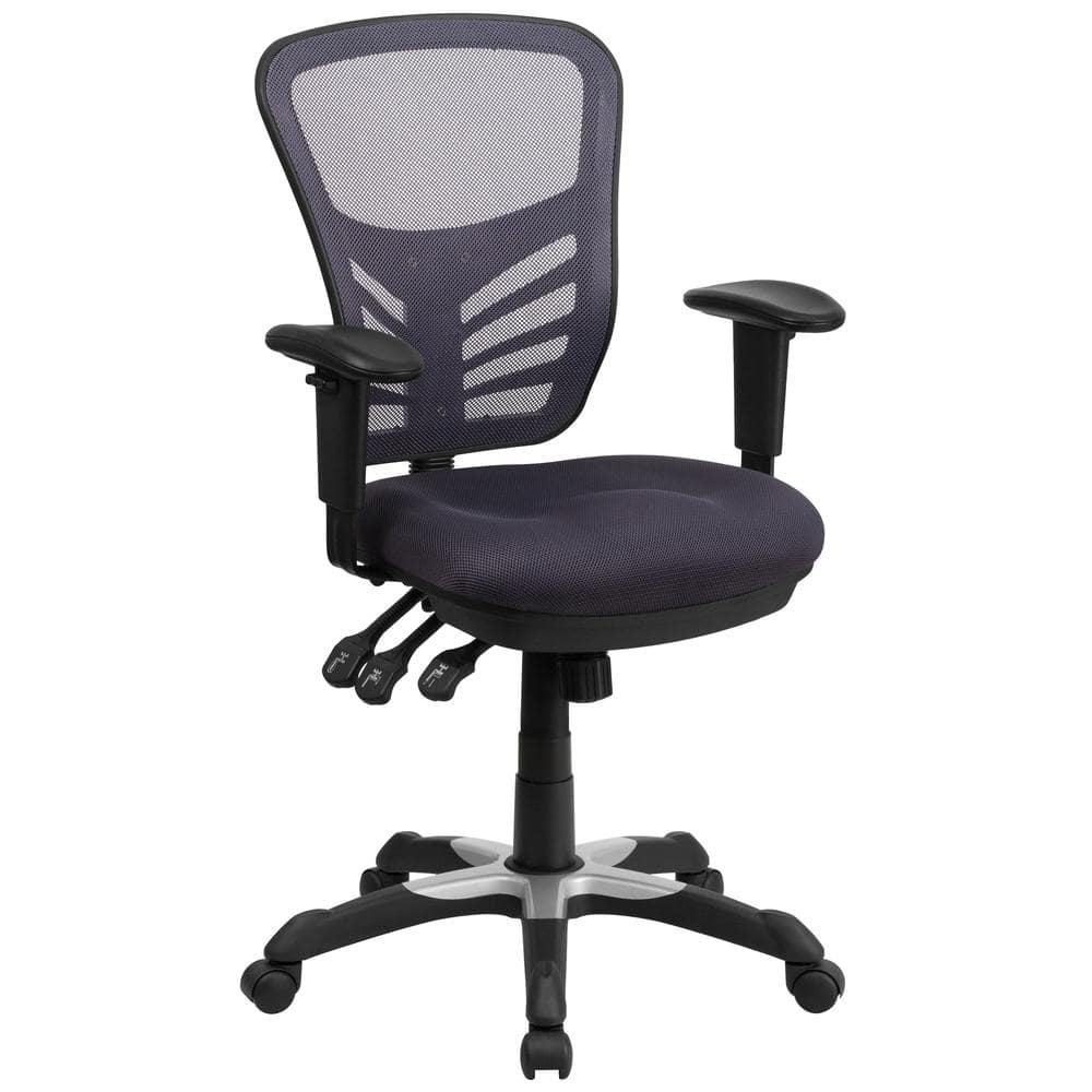 Ergonomic Office Home Desk Chairs Flash Furniture Mid-Back Black Mesh Multifunct 