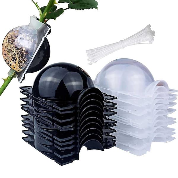 Air Layering Propagation Kit with Reusable Transparent Grafting Ball and Zip Ties for Fast Plant Rooting 10-Pack