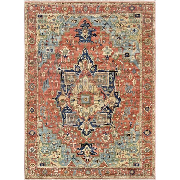 Serapi Rust/Rust 8 ft. x 10 ft. Oriental Wool Area Rug