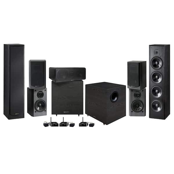 BIC America Home Theater Speaker System (7-Piece) with Wireless Transmitter Set