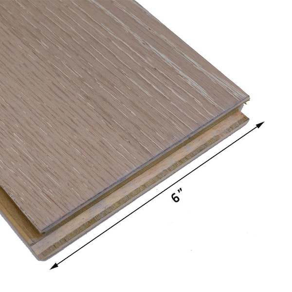 Blue Ridge Hardwood Flooring Castlebury Natural White Oak 3/8 in. T x 6 in. W Click Lock Brushed Engineered Hardwood Flooring (26.5 sq. ft./Case)