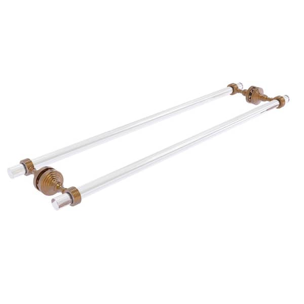 Allied Brass Pacific Grove Collection 30 in. Over-the-door Double Towel Bar in Brushed Bronze with Groovy Accents