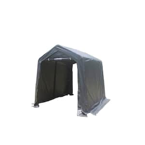 7 ft. W x 8 ft. D x 7.5 ft. H Gray Roof Steel Carport