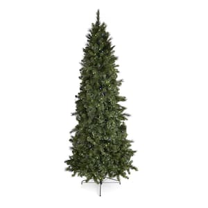 9 ft. Green PreLit LED Cascade Artificial Christmas Tree w/ 500 Multicolor LED