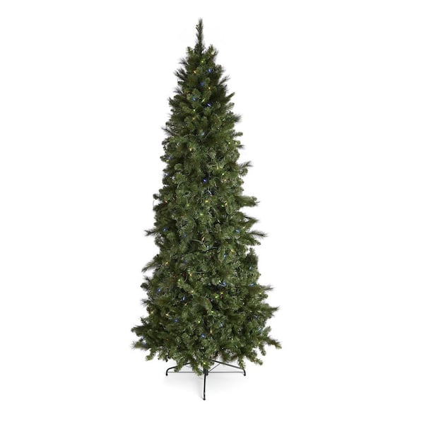 Home Heritage 9 ft. Green PreLit LED Cascade Artificial Christmas Tree w/ 500 Multicolor LED