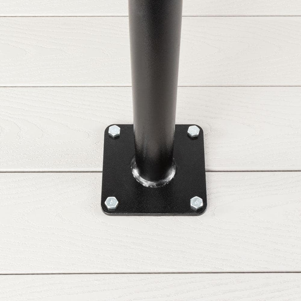 9.5ft Black Powder-Coated Steel String Light Pole Stand