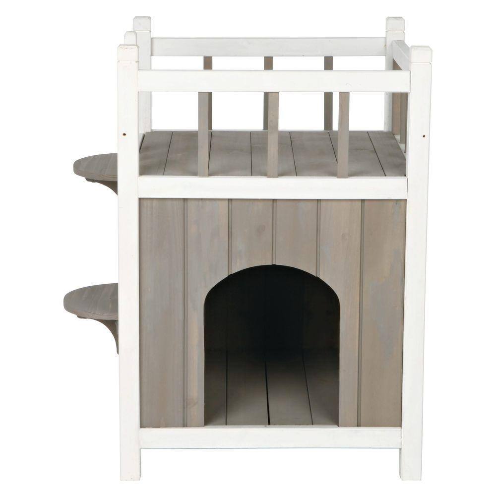 Weatherproof Fir Wood Pet Home with Balcony