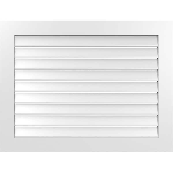 Ekena Millwork 42 in. x 32 in. Vertical Surface Mount PVC Gable Vent: Functional with Standard Frame