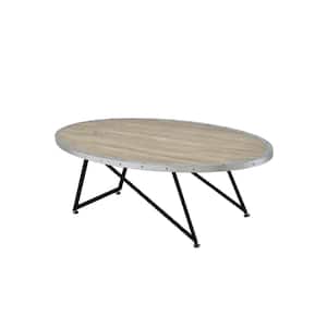 Allis 46 in. Gray Oak Large Oval Wood Coffee Table