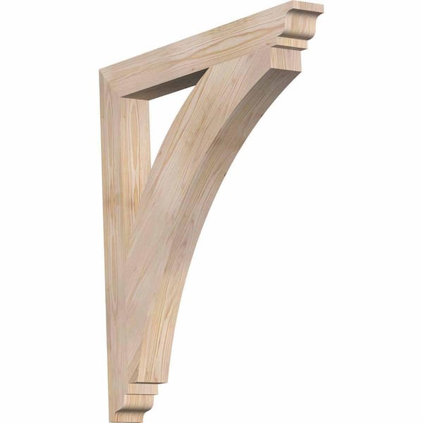 Ekena Millwork 3.5 in. x 36 in. x 32 in. Douglas Fir Thorton Traditional Smooth Bracket