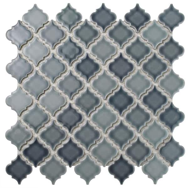 Merola Tile Hudson Tangier Stillwater 6 in. x 6 in. Porcelain Mosaic Take Home Tile Sample