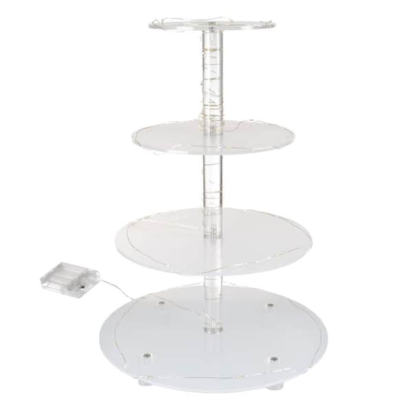 3 Pcs Plate Stands Clear Bowls Display Easels Tea Cake Display