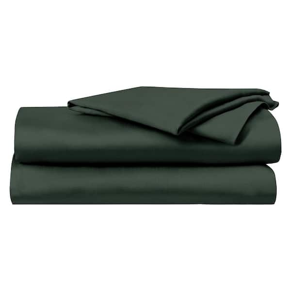 Delara Delara 4-Piece Set Forest Green Solid 100% Eucalyptus Lyocell Tencel, Queen Smooth and Breathable, Sheet Sets