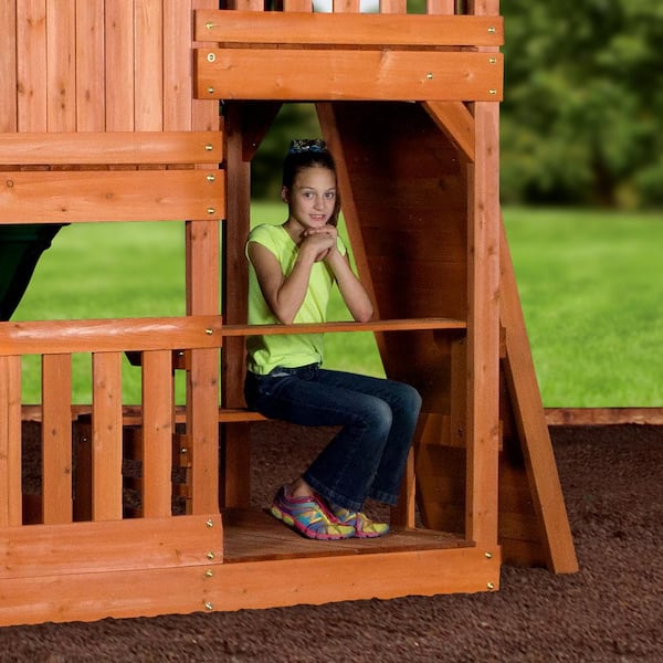 Backyard discovery pacific view all cedar best sale wood playset swing set