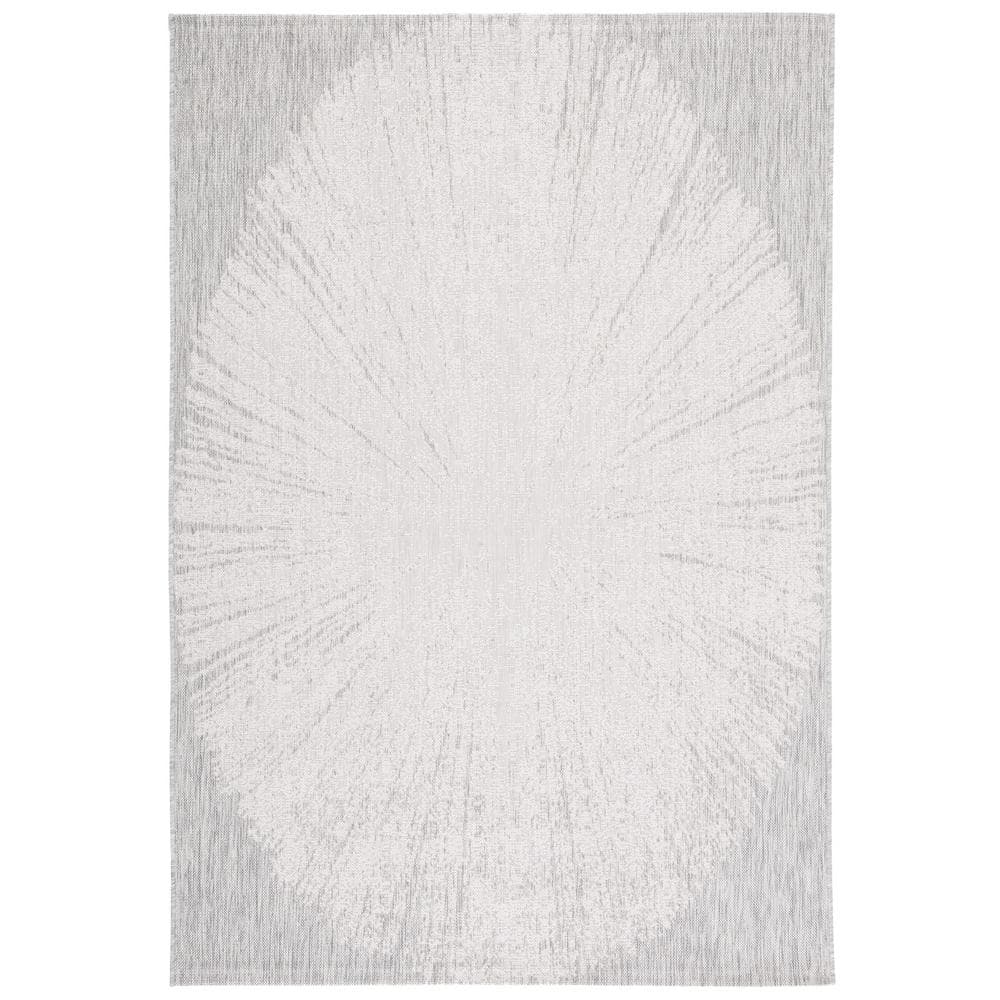24" Easy-Care Gray Synthetic Rectangular Non-Slip Area Rug