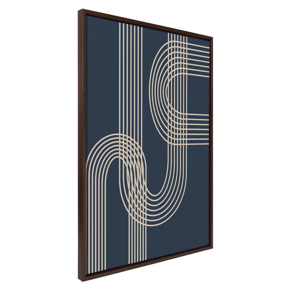 Sylvie 40.69" Blue and Beige Abstract Canvas Art Print
