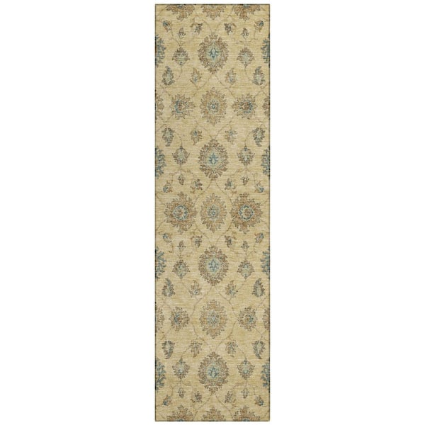 Chantille Machine Washable Indoor/Outdoor Abstract ACN3023 Wheat 2 ft. x 7 ft. Runner Rug
