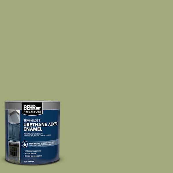 BEHR PREMIUM 1 qt. #M350-5 Mossy Cavern Semi-Gloss Enamel Urethane Alkyd Interior/Exterior Paint