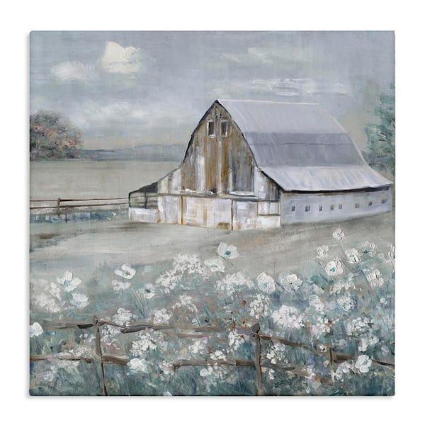 Stupell Industries Blooming Farmhouse Meadow by Sally Swatland Unframed Nature Graphic Art Print 36 in. x 36 in.