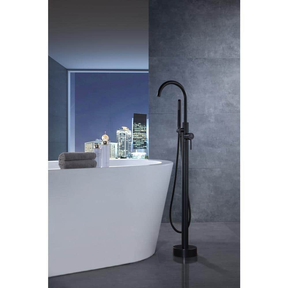 Oil Rubbed Bronze Freestanding Tub Faucet with Hand Shower