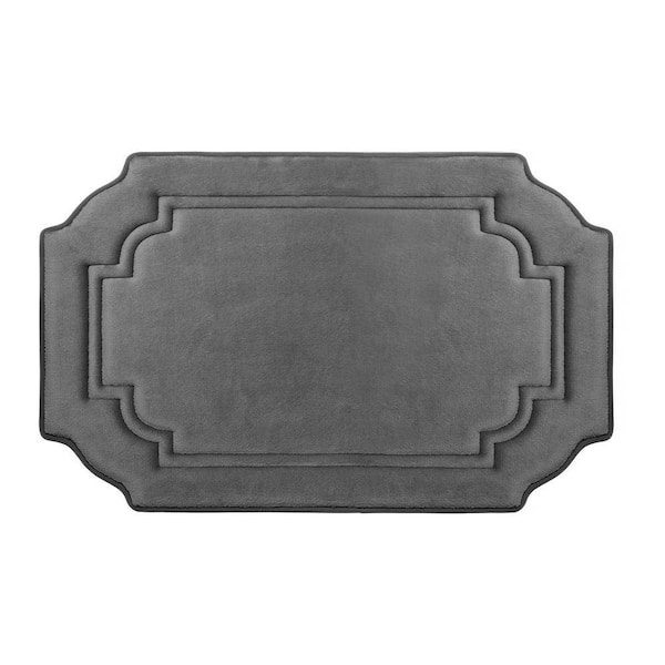 BounceComfort Calypso Dark Gray 17 in. x 24 in. Memory Foam Bath Mat