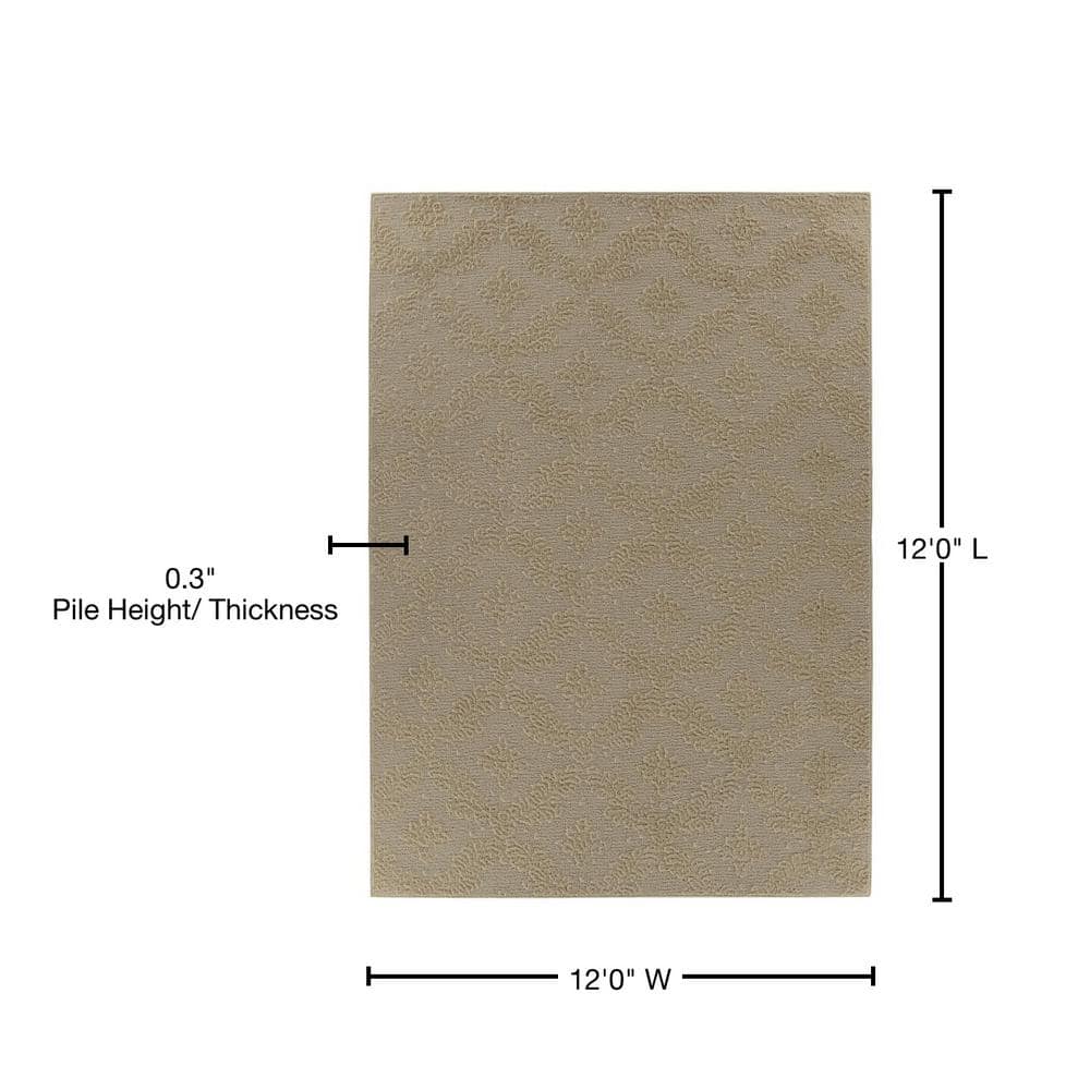 Luxurious Tan Square Tufted Area Rug 12' x 12' with Easy Care Features